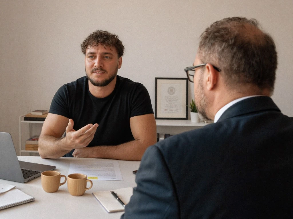 Strategie-Beratung mit dem Team der Rossi Group am Tisch.
