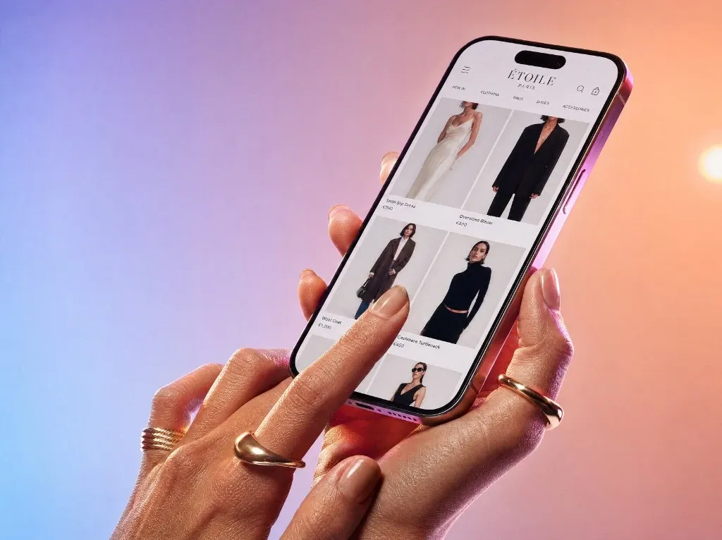 Étoile Paris Shopify Store auf MacBook, gestaltet von der Rossi Group.