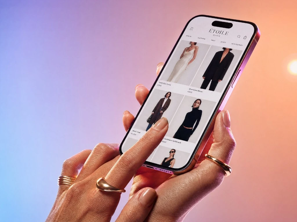 Étoile Paris Shopify Store auf MacBook, gestaltet von der Rossi Group.